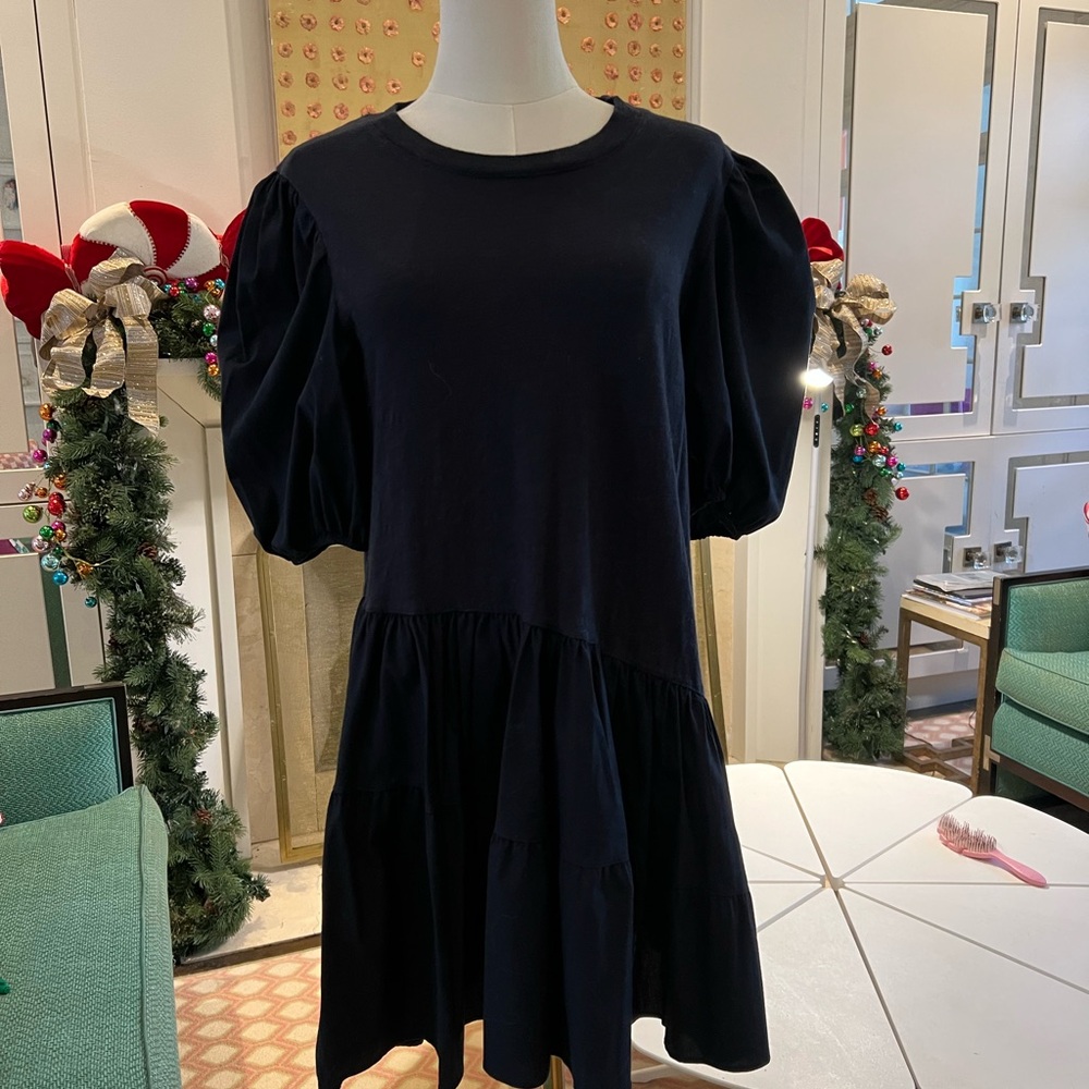 Cinq à Sept Navy Puff Sleeve Dress